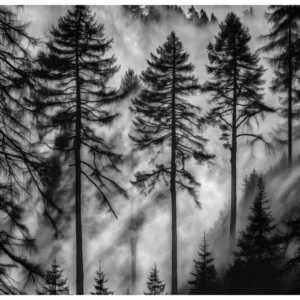 Black Nature No.57 - Pines Under Veil