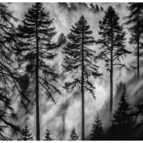 Black Nature No.57 - Pines Under Veil