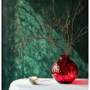 Quiet Flowers No.07 - Crimson Against Emerald